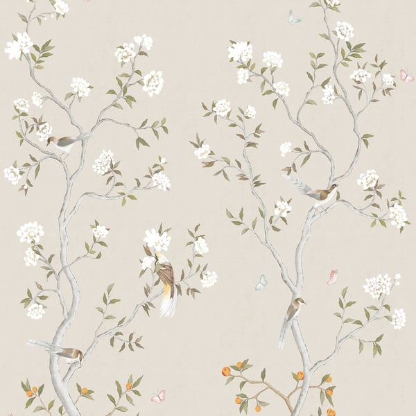 Galerie 1911-2 Beige Chinoiserie Mural - Eade's Wallpaper