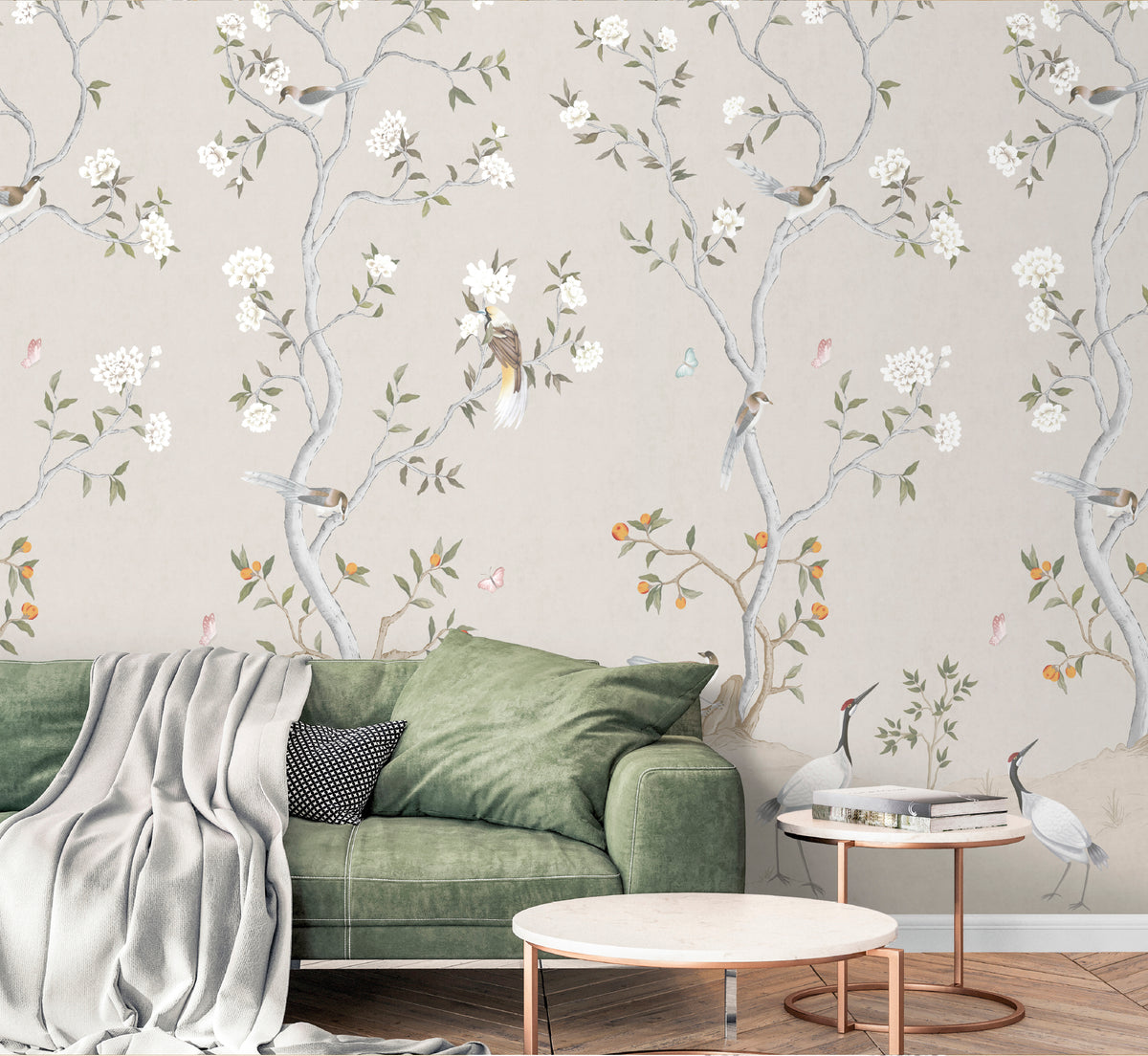 Galerie Spring Blossom Chinoiserie Beige Mural 1911-2