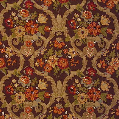 LEE JOFA 2004092.619.0 KIRBY PRINT CHESTNU Fabric - Eade's Wallpaper