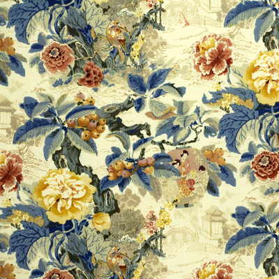 LEE JOFA 2006101.540.0 CHINESE LANTERN YELLOW Fabric - Eade's Wallpaper
