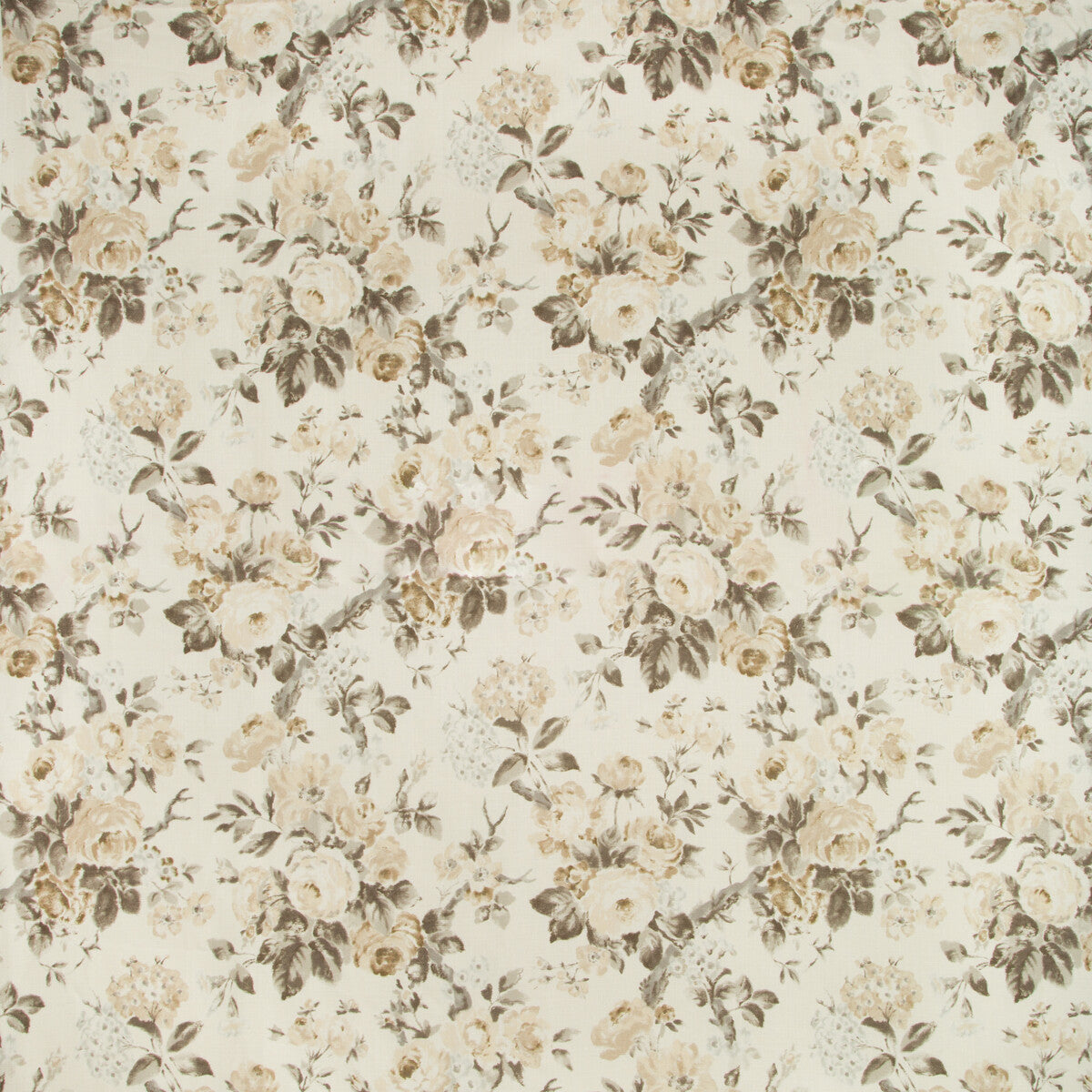 LEE JOFA 2007157.116.0 GARDEN ROSES SAND/SABLE Fabric - Eade's Wallpaper