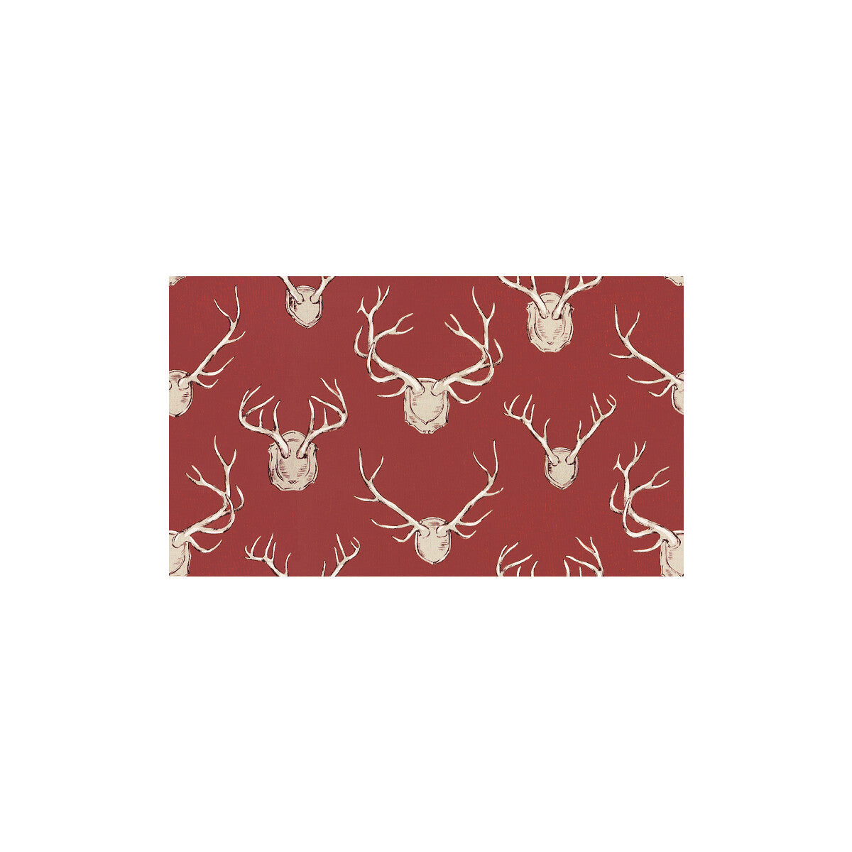 LEE JOFA 2009143.19.0 ANTLERS RED Fabric - Eade's Wallpaper