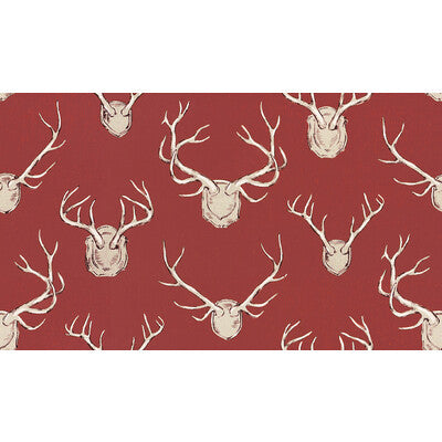 LEE JOFA 2009143.19.0 ANTLERS RED Fabric - Eade's Wallpaper