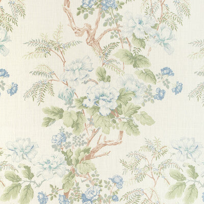 LEE JOFA 2009164.153.0 CHINESE PEONY BLUE Fabric - Eade's Wallpaper