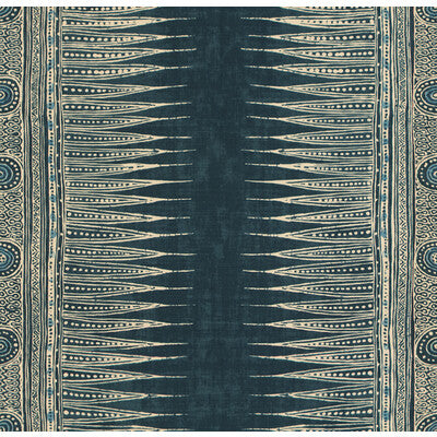LEE JOFA 2010136.50.0 INDIAN ZAG INDIGO Fabric - Eade's Wallpaper