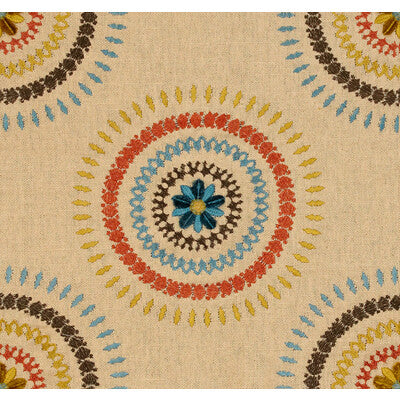 LEE JOFA 2012115.534.0 HAZEL EMBROIDERY TEAL Fabric - Eade's Wallpaper