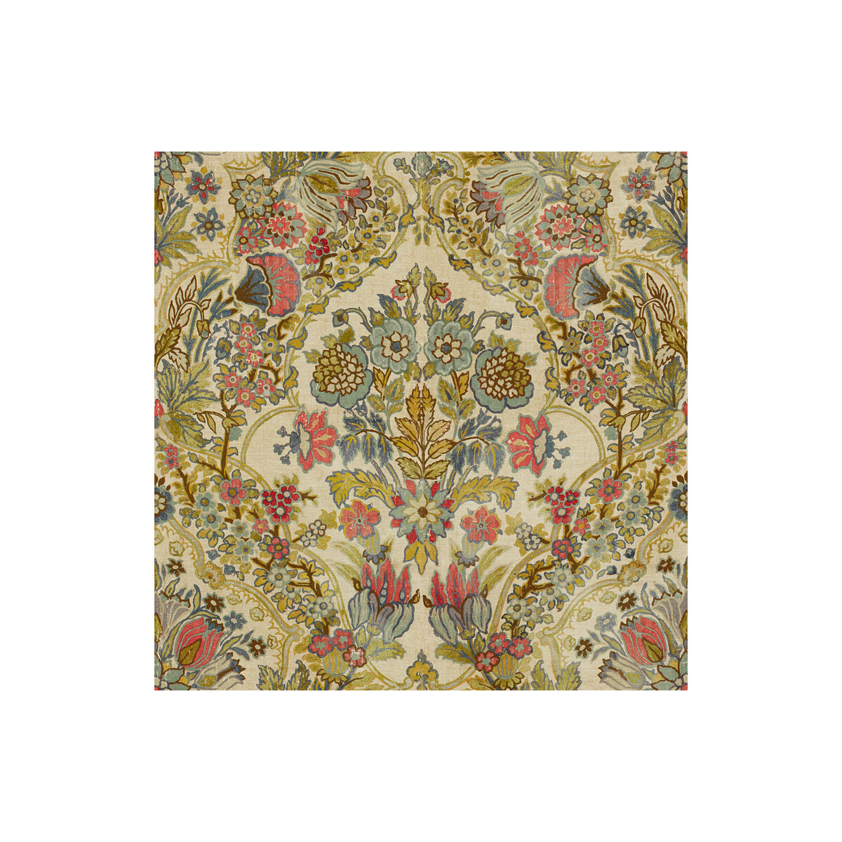 LEE JOFA 2013134.710.0 TETBURY ROSE/AQUA Fabric - Eade's Wallpaper