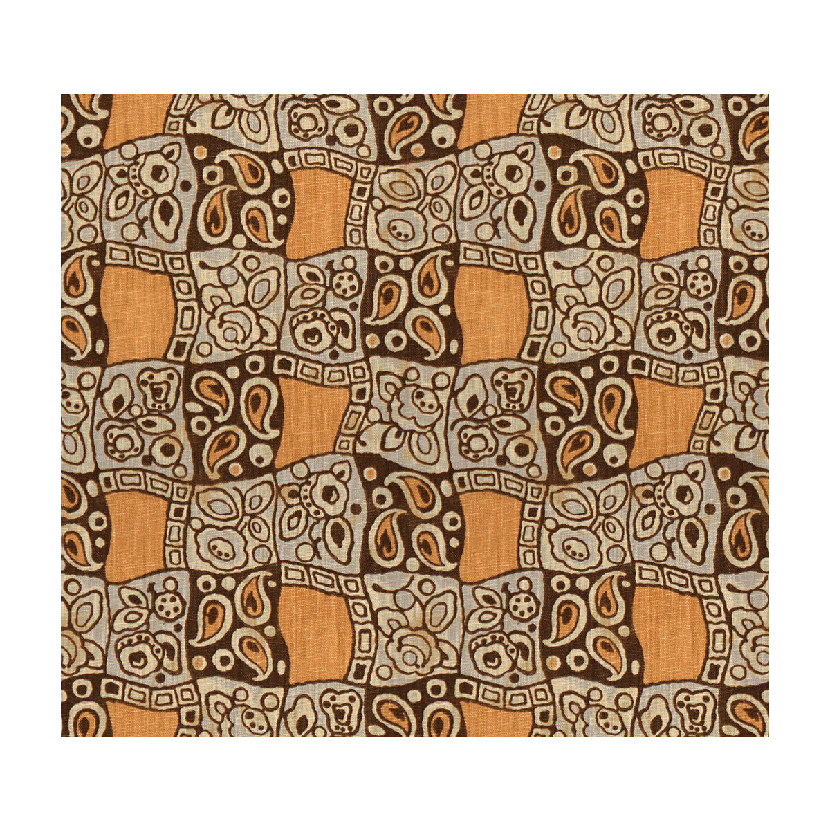 LEE JOFA 2015110.684.0 MARGARET WHISKEY/BROWN Fabric - Eade's Wallpaper