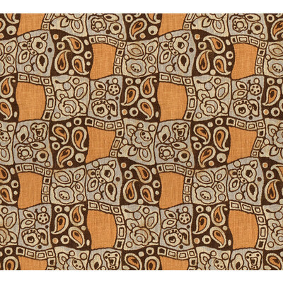 LEE JOFA 2015110.684.0 MARGARET WHISKEY/BROWN Fabric - Eade's Wallpaper