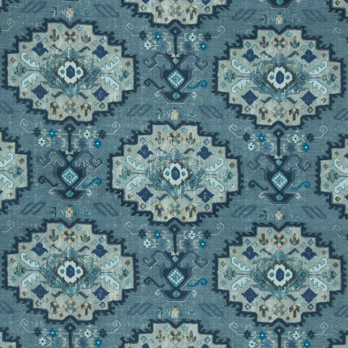 LEE JOFA 2017150.155.0 TURKANA MARINE/SKY Fabric - Eade's Wallpaper