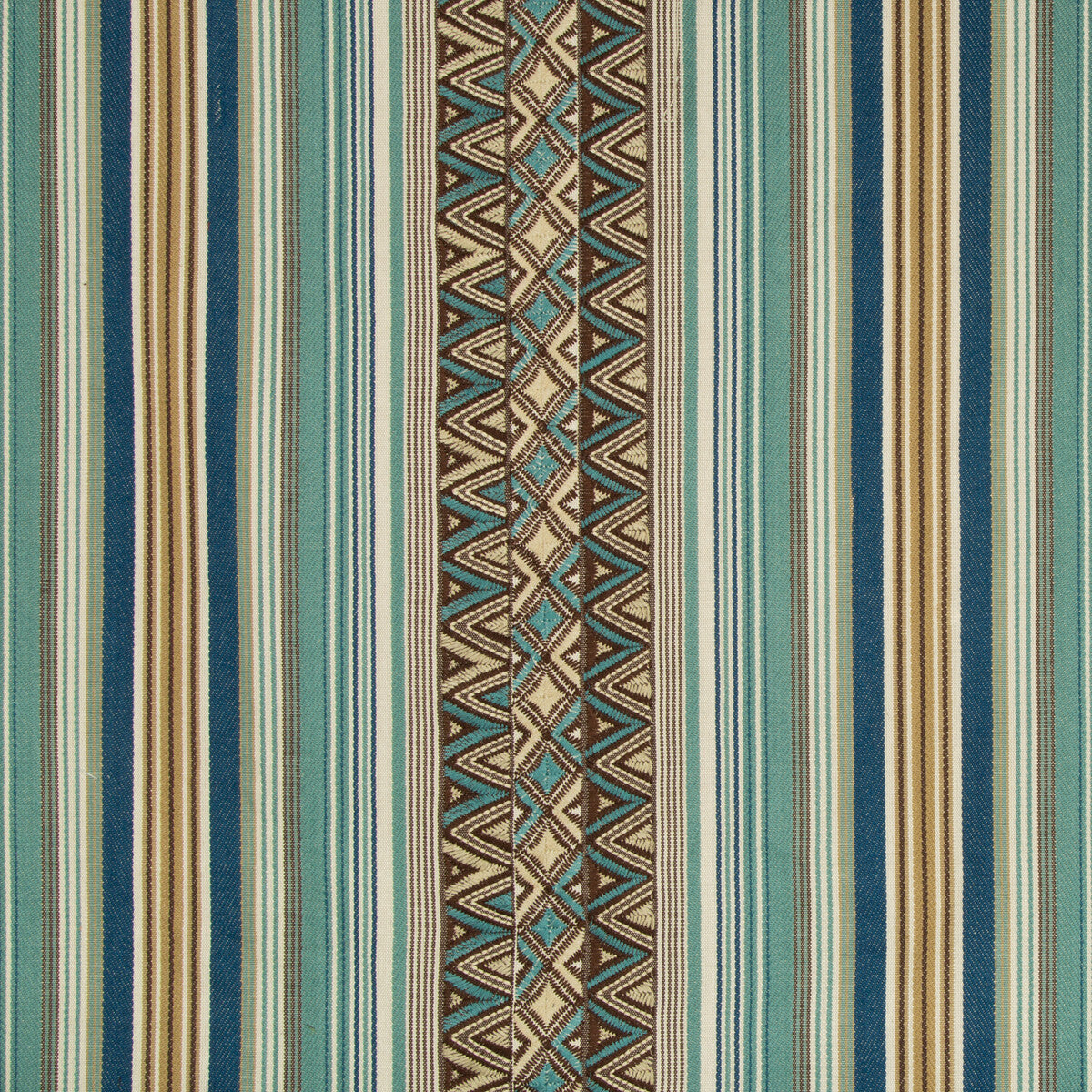 LEE JOFA 2017151.536.0 DALLOL STRIPE TEAL/BROWN Fabric - Eade's Wallpaper