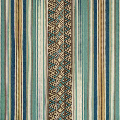 LEE JOFA 2017151.536.0 DALLOL STRIPE TEAL/BROWN Fabric - Eade's Wallpaper