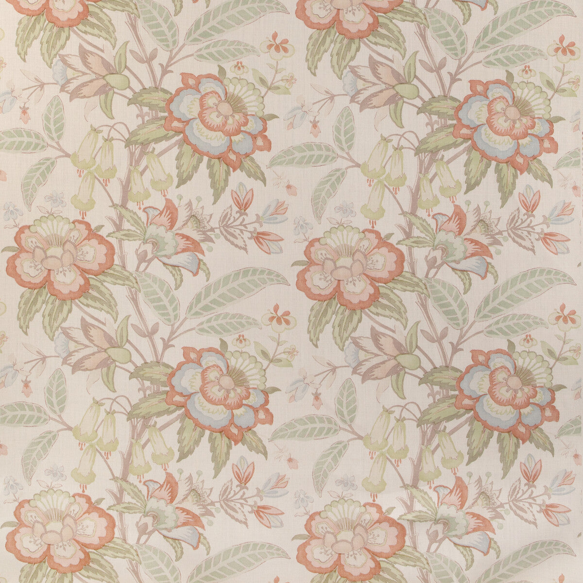 LEE JOFA 2017164.312.0 DAVENPORT PRINT CORAL Fabric - Eade's Wallpaper