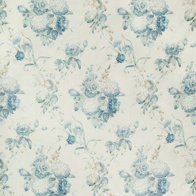 LEE JOFA 2018100.135.0 ADELYN HANDBLOCK BLUE Fabric - Eade's Wallpaper