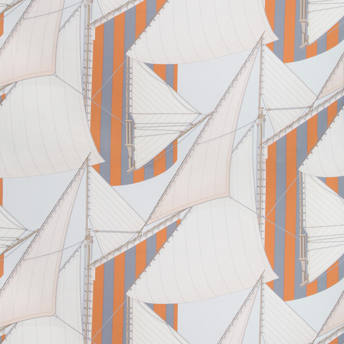 LEE JOFA 2018136.225.0 ST TROPEZ PRINT SLATE/SPICE Fabric - Eade's Wallpaper