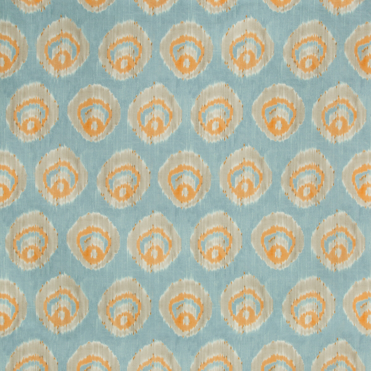 LEE JOFA 2018141.125.0 MONACO PRINT AQUA/MELON Fabric - Eade's Wallpaper
