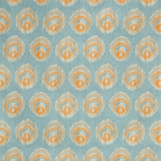 LEE JOFA 2018141.125.0 MONACO PRINT AQUA/MELON Fabric - Eade's Wallpaper