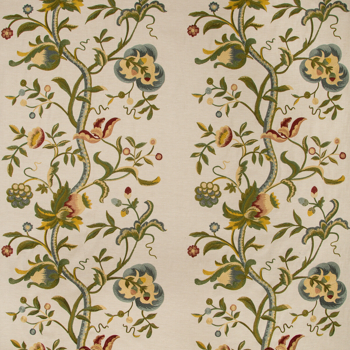 LEE JOFA 2019107.349.0 DORTON EMBROIDERY MULTI Fabric - Eade's Wallpaper