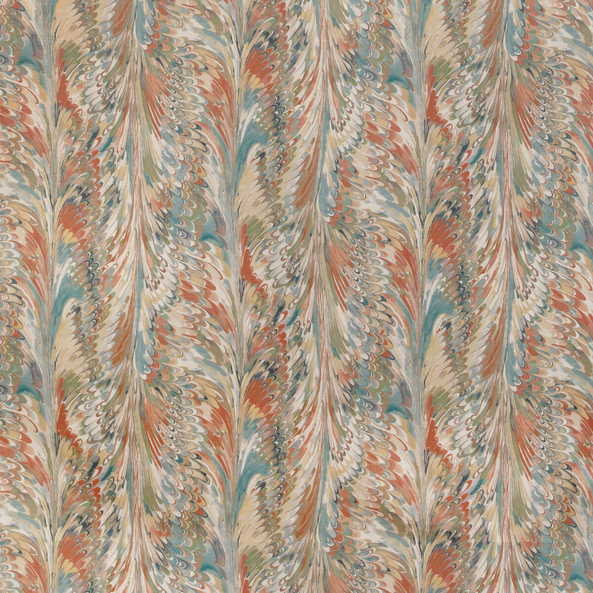 LEE JOFA 2019114.312.0 TAPLOW PRINT CLAY/BLUE Fabric - Eade's Wallpaper