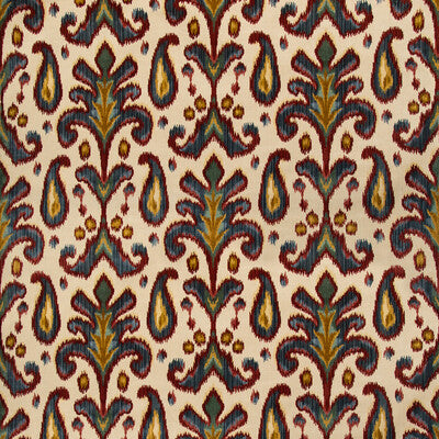LEE JOFA 2019123.195.0 BRONWEN VELVET RED/BLUE Fabric - Eade's Wallpaper