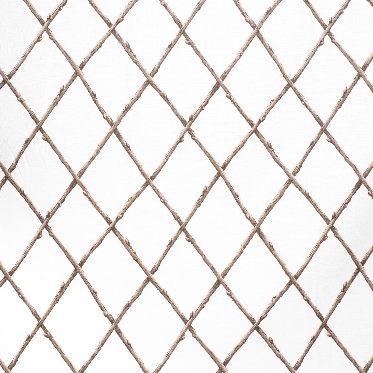 LEE JOFA 2020116.1116.0 BARE TWIG TRELLIS BRO/WHI Fabric - Eade's Wallpaper