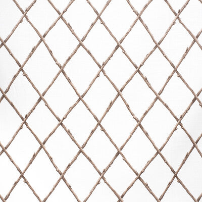 LEE JOFA 2020116.1116.0 BARE TWIG TRELLIS BRO/WHI Fabric - Eade's Wallpaper