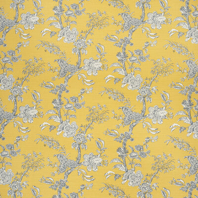 LEE JOFA 2020120.450.0 BEIJING BLOSSOM AMB/NAVY Fabric - Eade's Wallpaper
