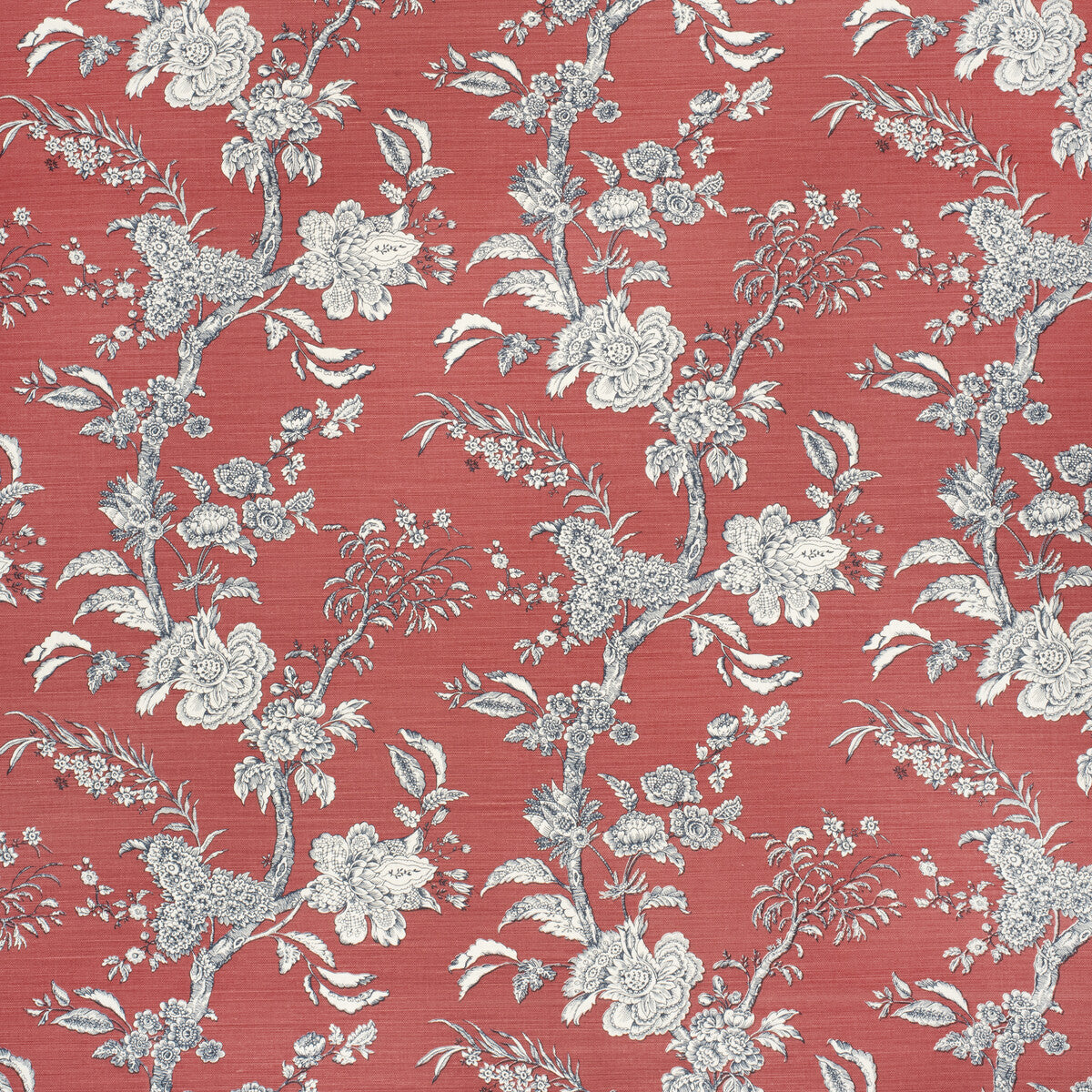 LEE JOFA 2020120.950.0 BEIJING BLOSSOM CRIM/NAVY Fabric - Eade's Wallpaper