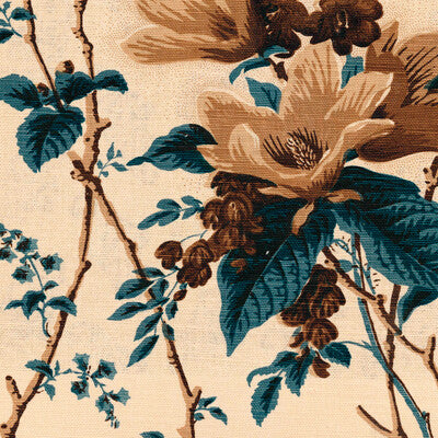 LEE JOFA 2020129.5616.0 DE LA TOUR BLU/BROW/ECRU Fabric - Eade's Wallpaper