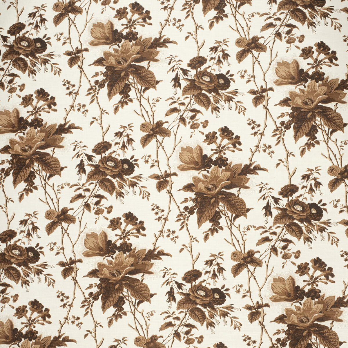LEE JOFA 2020129.61.0 DE LA TOUR BROWN Fabric - Eade's Wallpaper