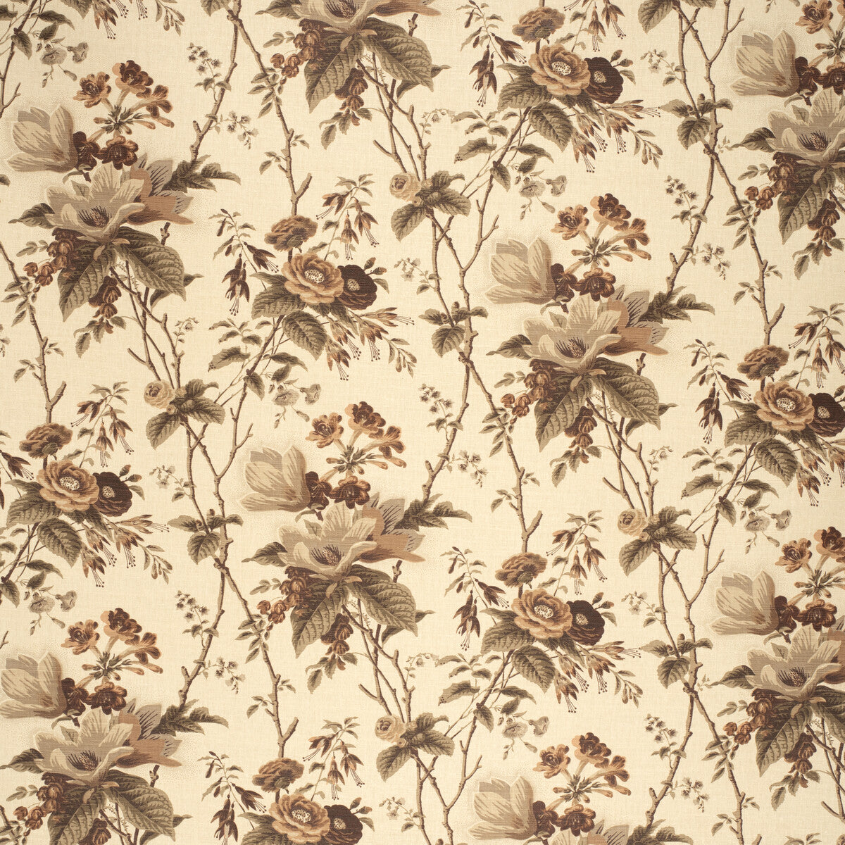 LEE JOFA 2020129.610.0 DE LA TOUR PLUM/BROW/ECRU Fabric - Eade's Wallpaper