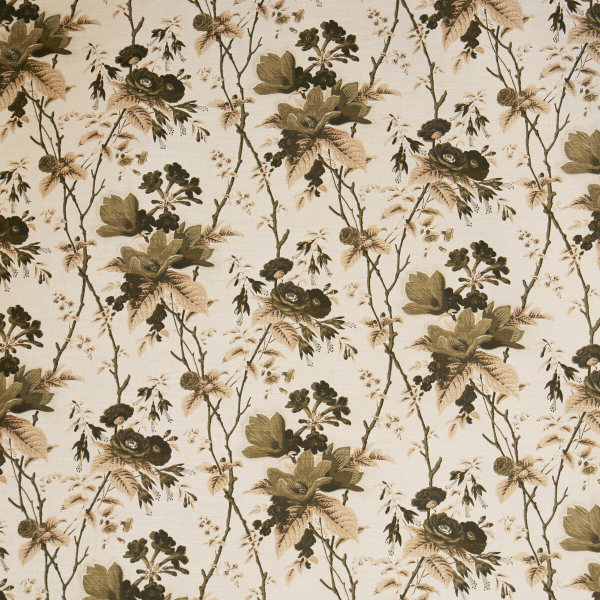 LEE JOFA 2020129.630.0 DE LA TOUR GREEN/TAUPE Fabric - Eade's Wallpaper
