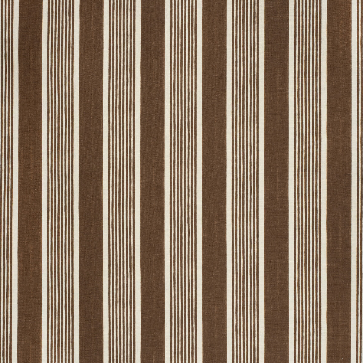 LEE JOFA 2020131.661.0 ELBA STRIPE BROWN Fabric - Eade's Wallpaper