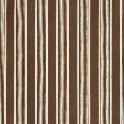 LEE JOFA 2020131.661.0 ELBA STRIPE BROWN Fabric - Eade's Wallpaper
