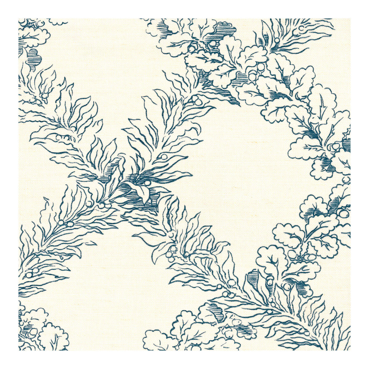 LEE JOFA 2020138.150.0 LEAF TRELLIS BLUE Fabric - Eade's Wallpaper