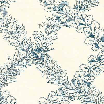 LEE JOFA 2020138.150.0 LEAF TRELLIS BLUE Fabric - Eade's Wallpaper