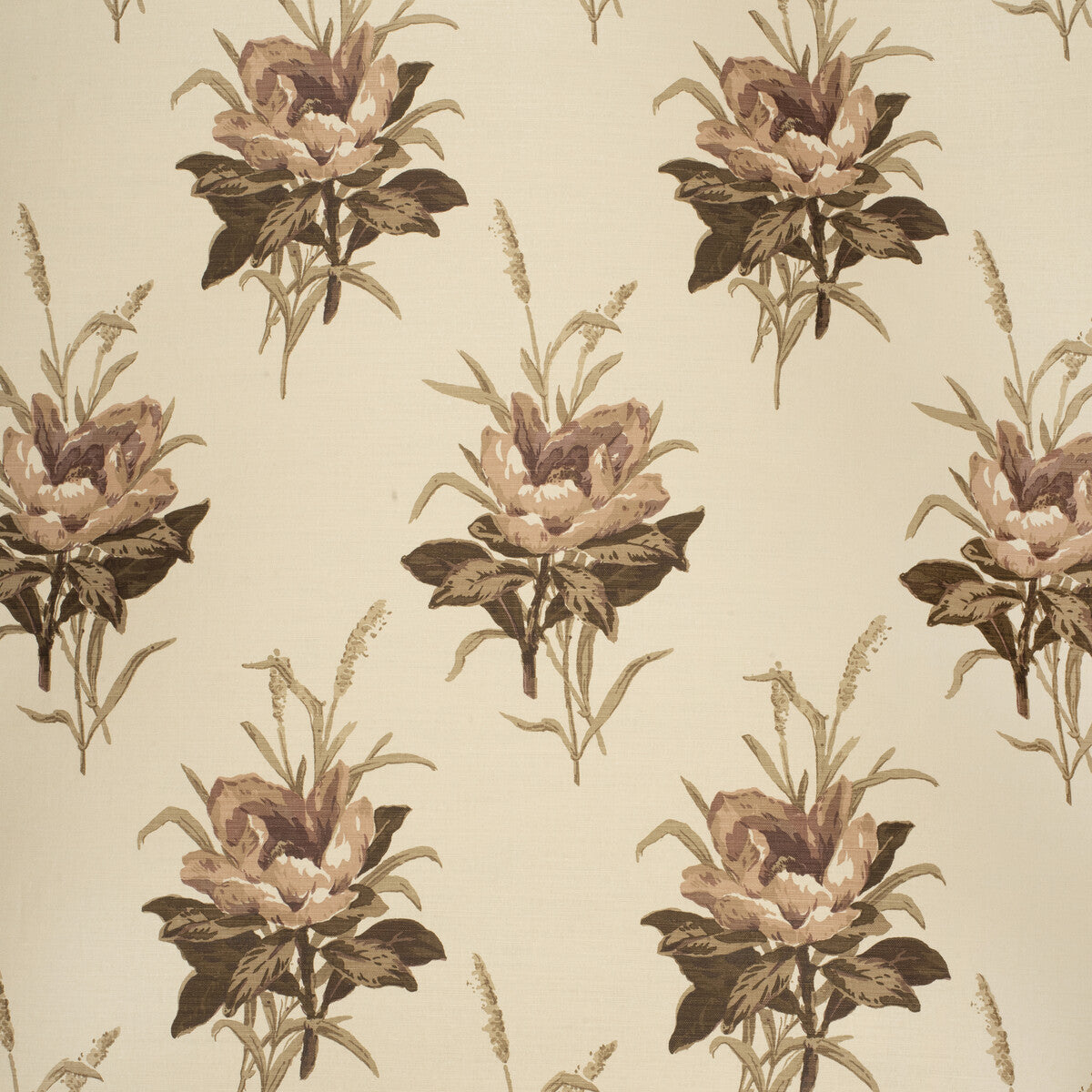 LEE JOFA 2020143.1016.0 MELBA FLOWER PLUM/ECRU Fabric - Eade's Wallpaper