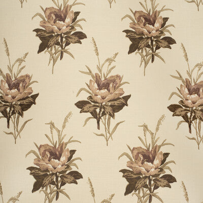 LEE JOFA 2020143.1016.0 MELBA FLOWER PLUM/ECRU Fabric - Eade's Wallpaper