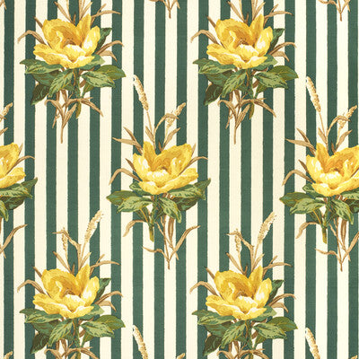 LEE JOFA 2020144.403.0 MELBA FLOWER STRIPE YELLO Fabric - Eade's Wallpaper