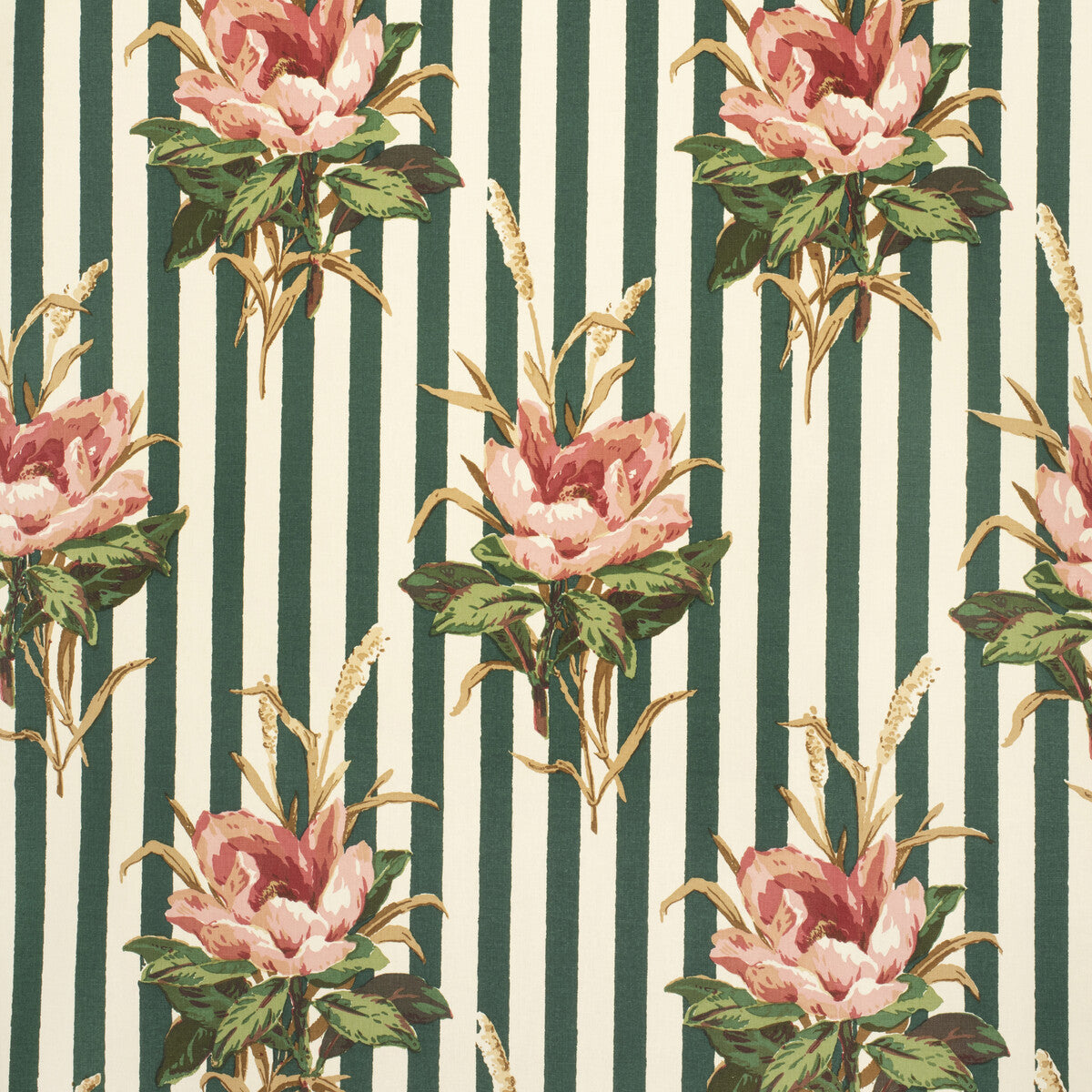 LEE JOFA 2020144.73.0 MELBA FLOWER STRIPE PINK Fabric - Eade's Wallpaper
