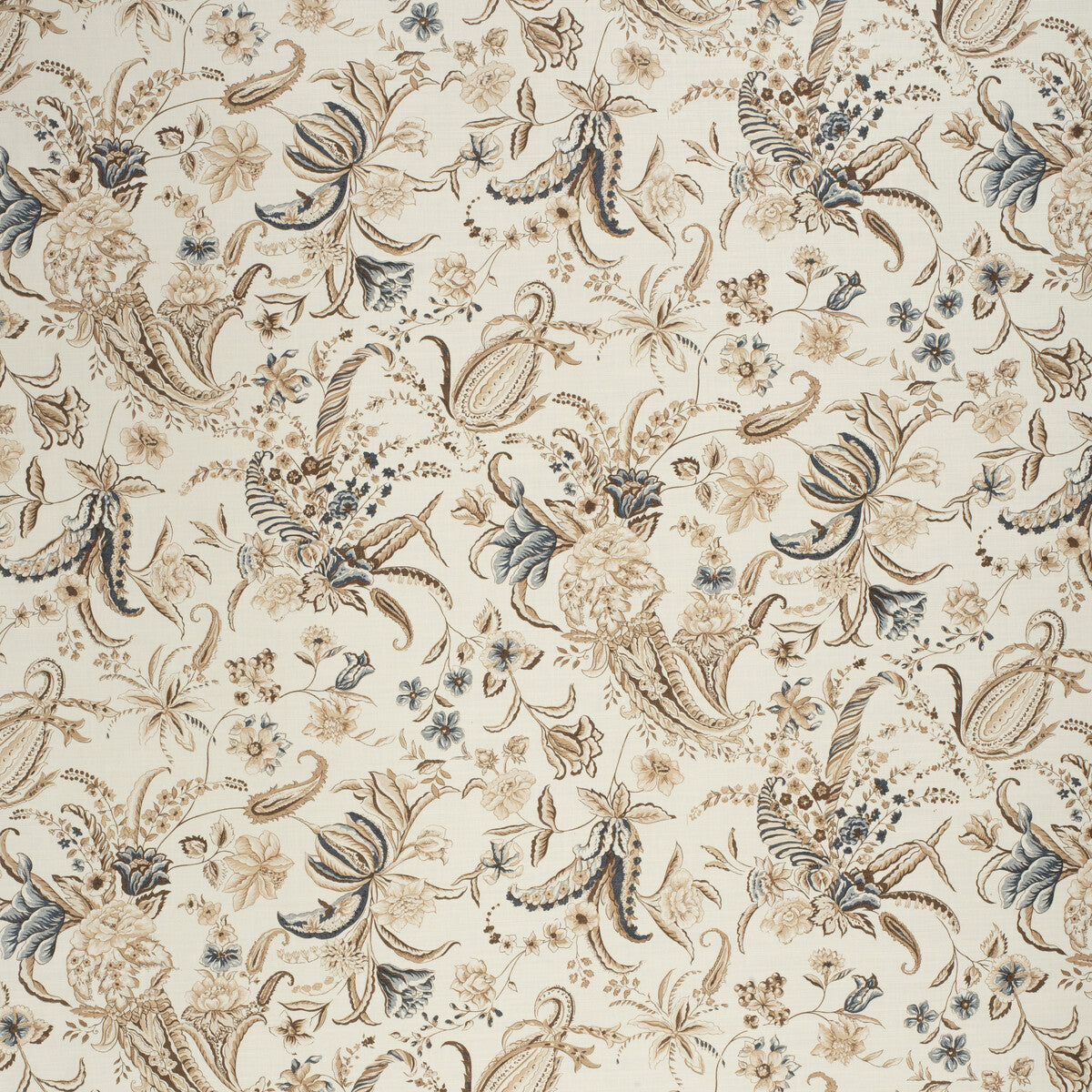 LEE JOFA 2020155.6501.0 PAISLEY PASSION BROW/NAVY Fabric - Eade's Wallpaper
