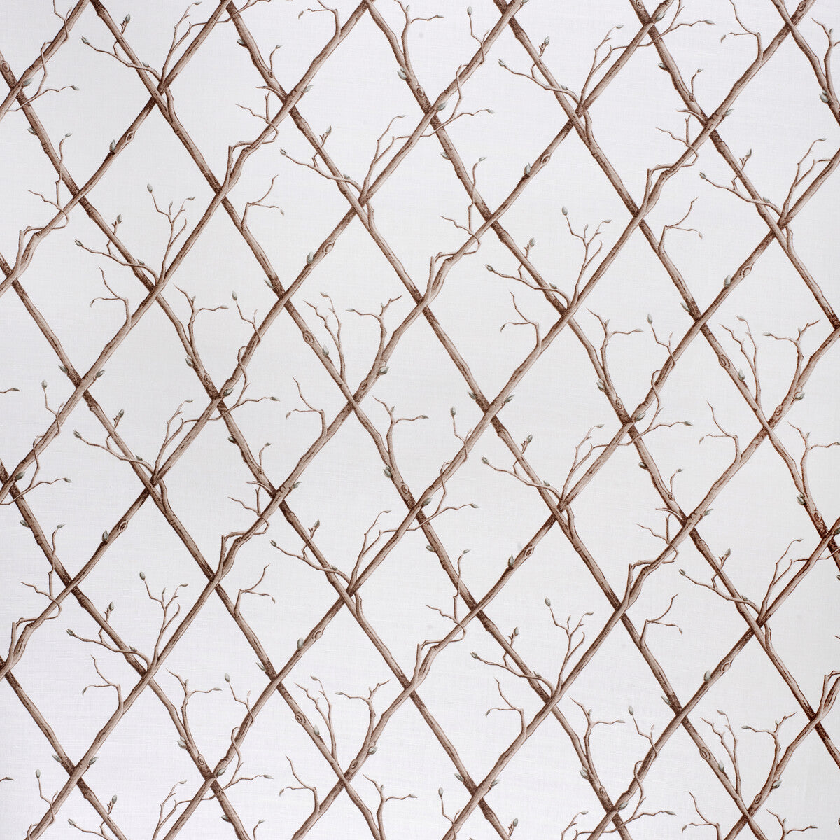 LEE JOFA 2020166.1016.0 TWIG TRELLIS BROWN/WHITE Fabric - Eade's Wallpaper