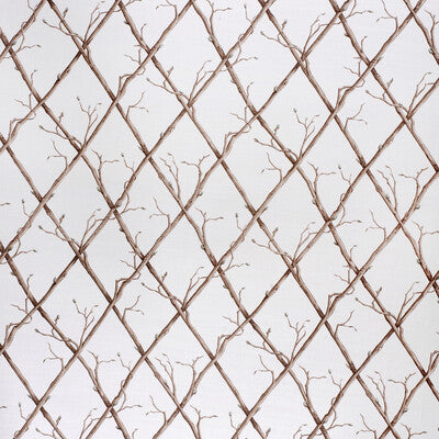 LEE JOFA 2020166.1016.0 TWIG TRELLIS BROWN/WHITE Fabric - Eade's Wallpaper