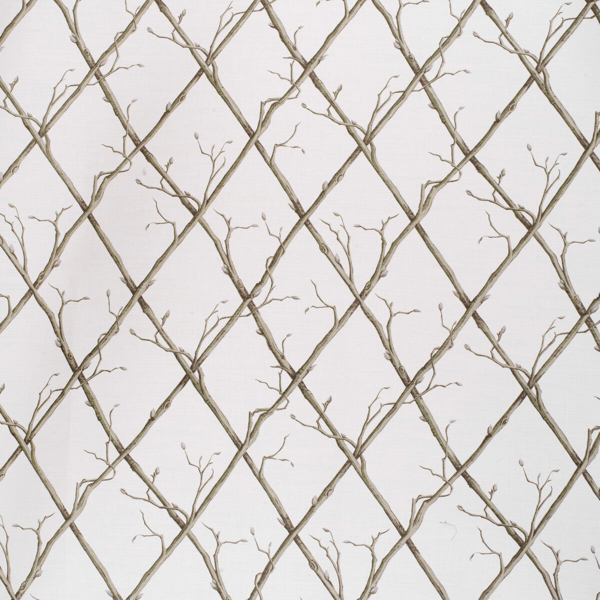 LEE JOFA 2020166.123.0 TWIG TRELLIS GREEN/WHITE Fabric - Eade's Wallpaper