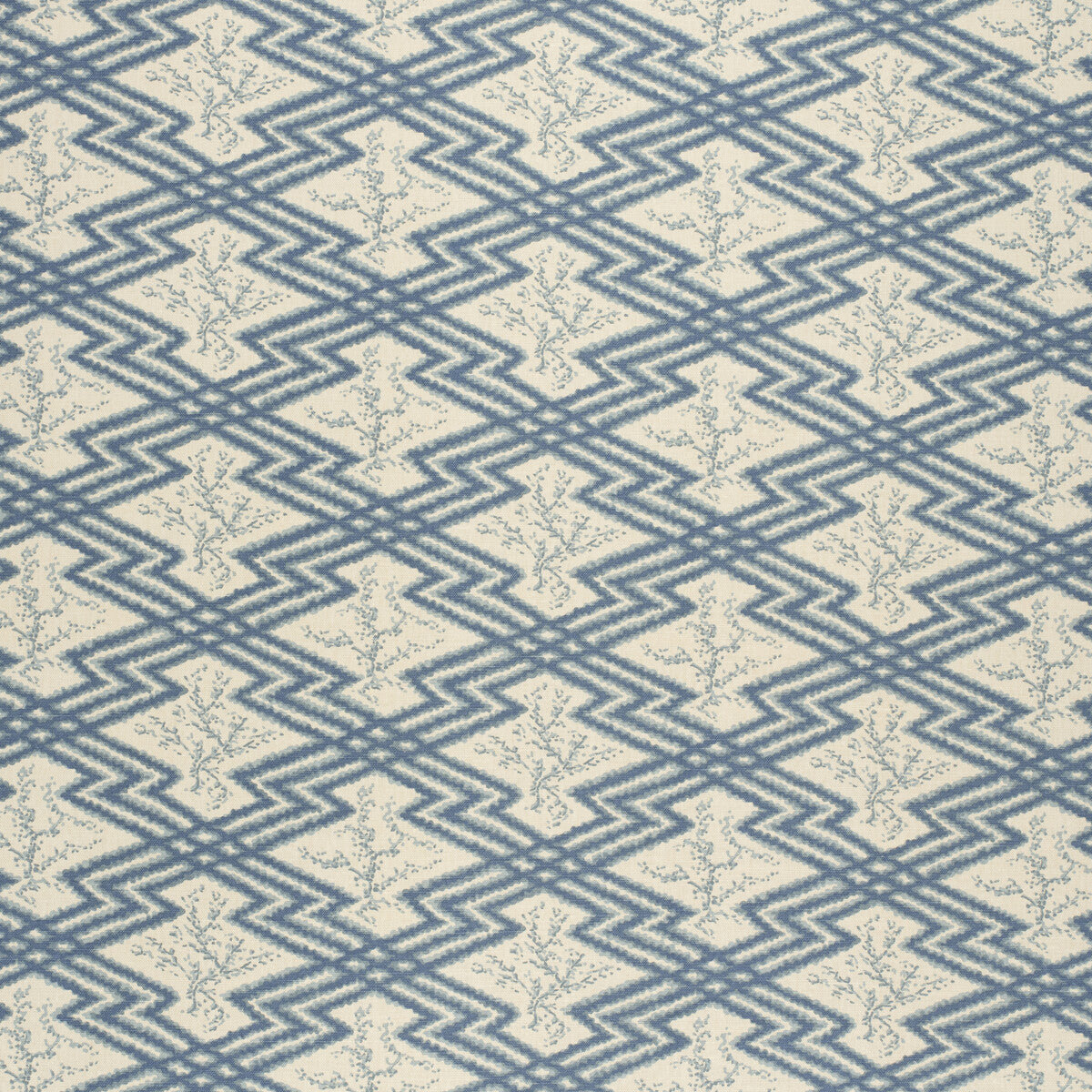 LEE JOFA 2020168.165.0 VIA KRUPP BLUE/ECRU Fabric - Eade's Wallpaper