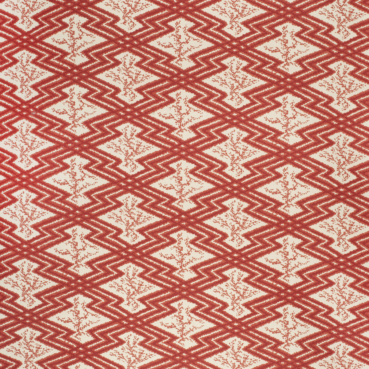 LEE JOFA 2020168.169.0 VIA KRUPP RED/ECRU Fabric - Eade's Wallpaper
