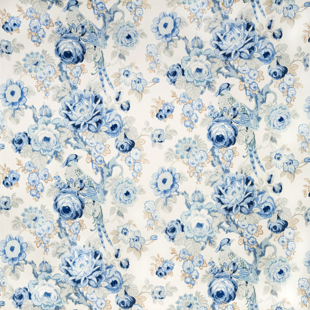 LEE JOFA 2020181.515.0 AVONDALE PRINT BLUE/SLATE Fabric - Eade's Wallpaper