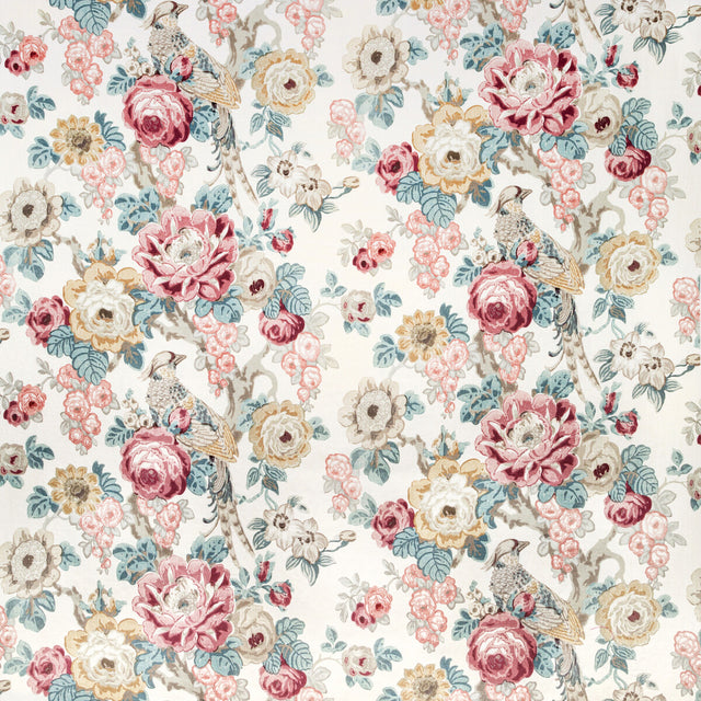 LEE JOFA 2020181.954.0 AVONDALE PRINT RUBY/SPICE Fabric - Eade's Wallpaper