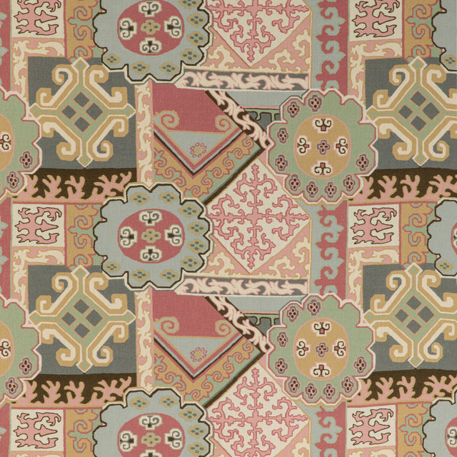 LEE JOFA 2020193.7134.0 BATANGAS PRINT PINK/MULTI Fabric - Eade's Wallpaper