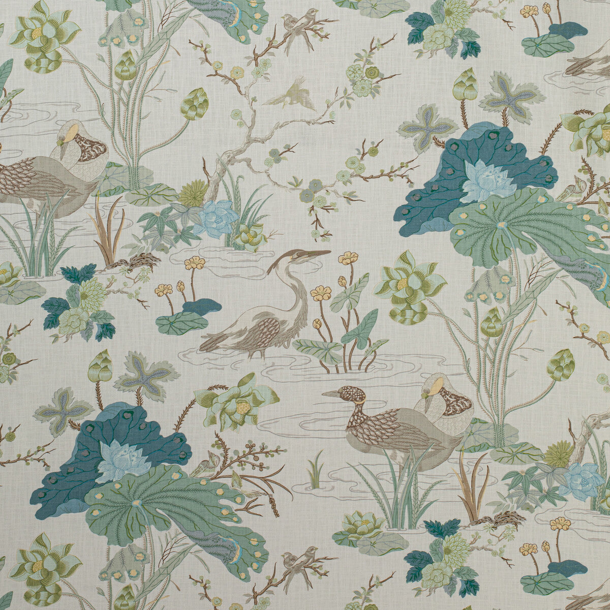 LEE JOFA 2020198.1323.0 LUZON PRINT JADE Fabric - Eade's Wallpaper